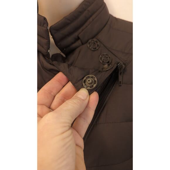 Burberry Chocolate Fitted Puffer Jacket sz Large Full zip - Picture 5 of 12